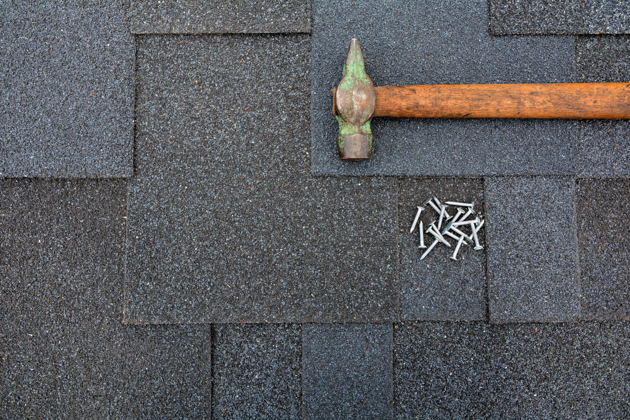 Roofing Shingles Hammer and Nails