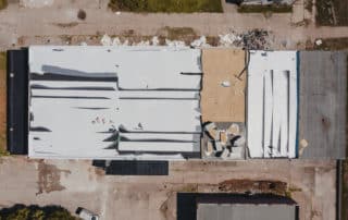Aerial view for roof hall covered with EPDM membrane